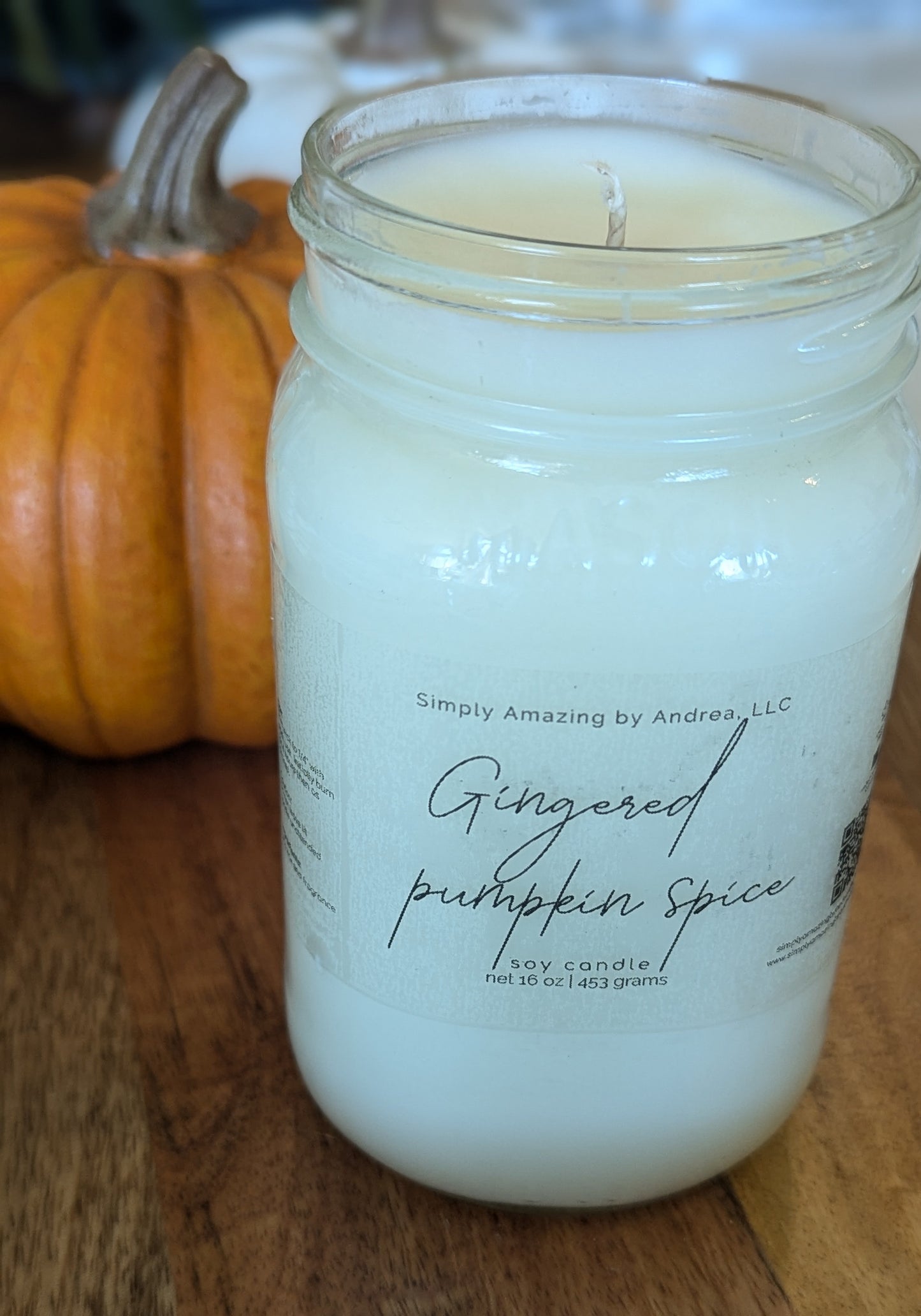 Gingered Pumpkin Spice Soy Candle (large)